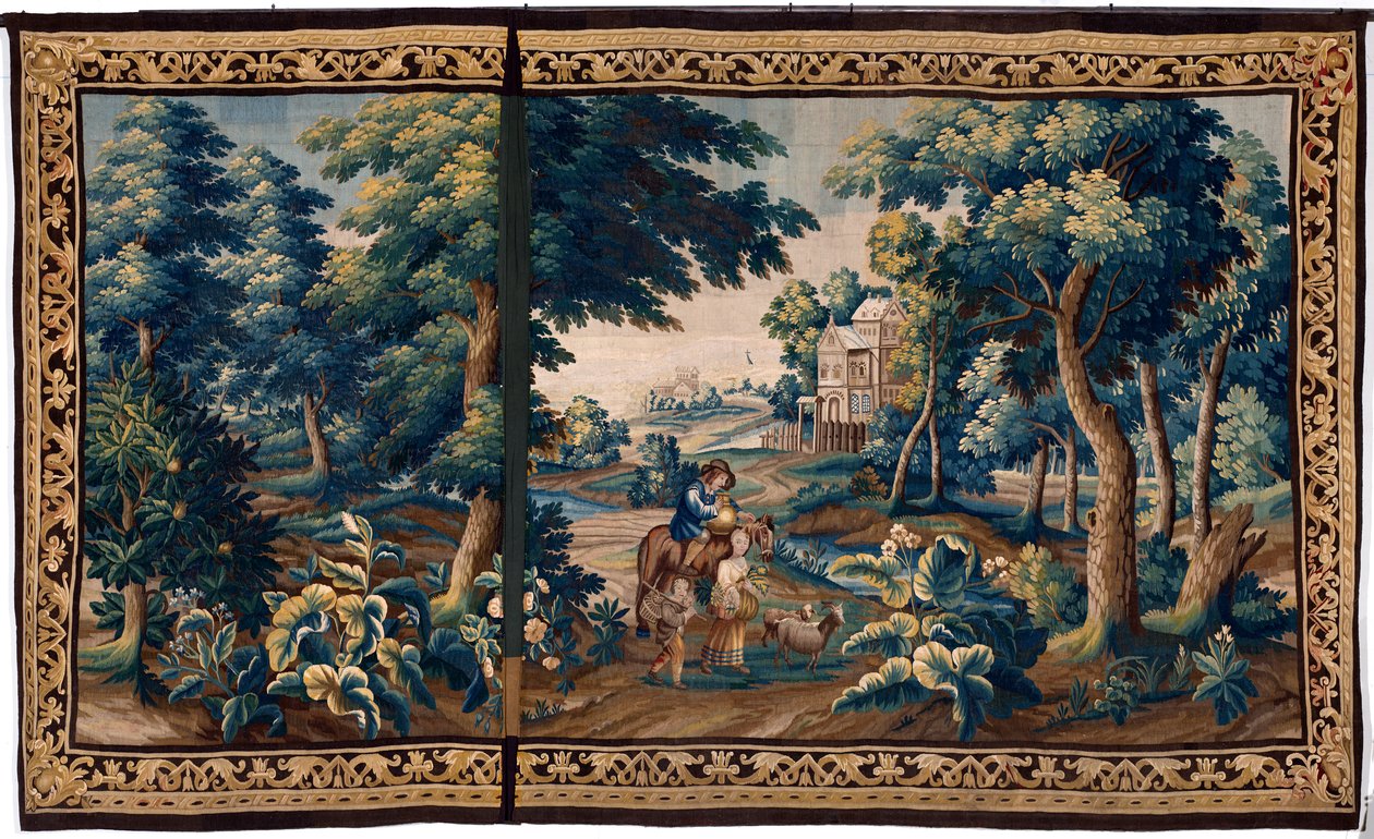 flamsk gobelin. Slut 17. århundrede. Ejendom af kirken Sint-Walburgakerk Oudenaarde (Dekenij van de Sint-Walburga). af Flemish School