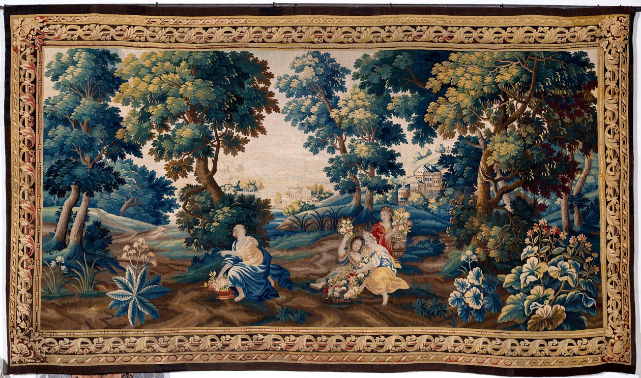 flamsk gobelin. Slut 17. århundrede. Ejendom af kirken Sint-Walburgakerk Oudenaarde (Dekenij van de Sint-Walburga). af Flemish School