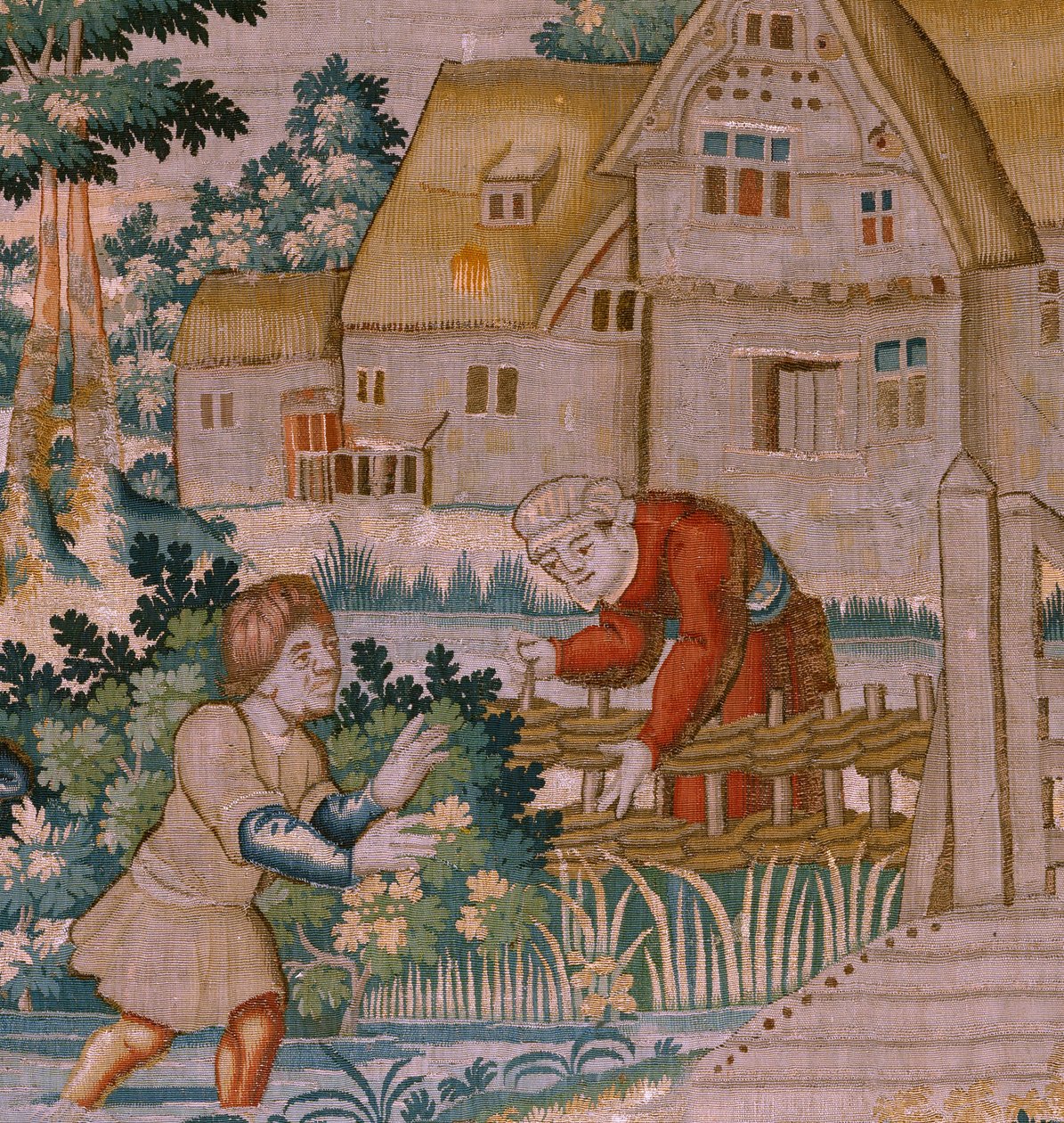 flamsk gobelin. Håndklapper. Atelier af Oudenaarde. 1600-tallet. af Flemish School