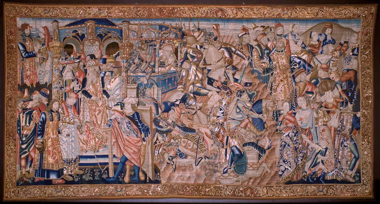 flamsk gobelin. Passerer Det Røde Hav (Paso del Mar Rojo). Omkring 1490. af Flemish School