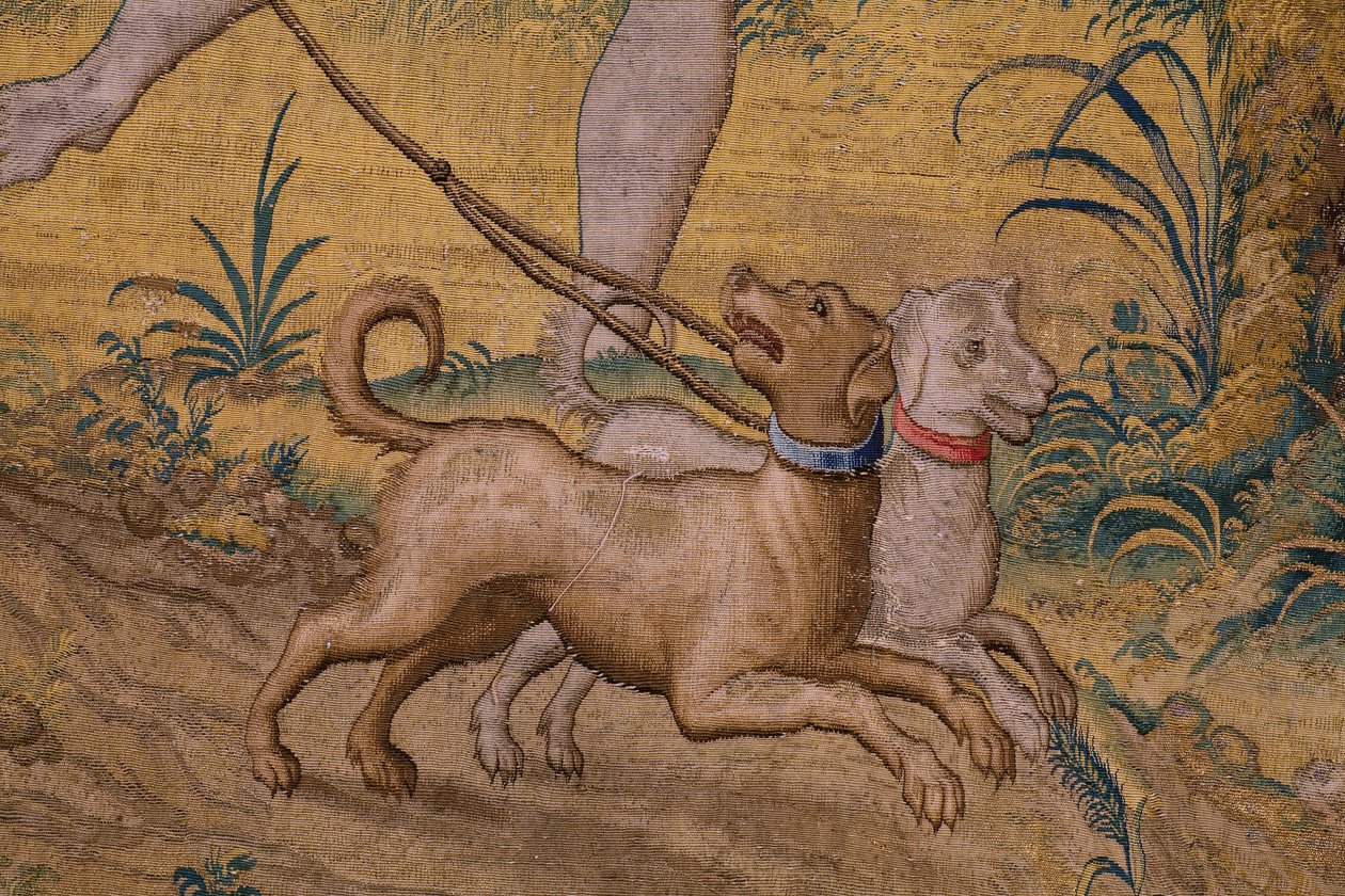 flamsk gobelin. Serie Fable of Ovidius: The Rob of Ganymedes. Atelier Willem de Pannemaker, Bruxelles. Før 1556. Detalje. af Flemish School