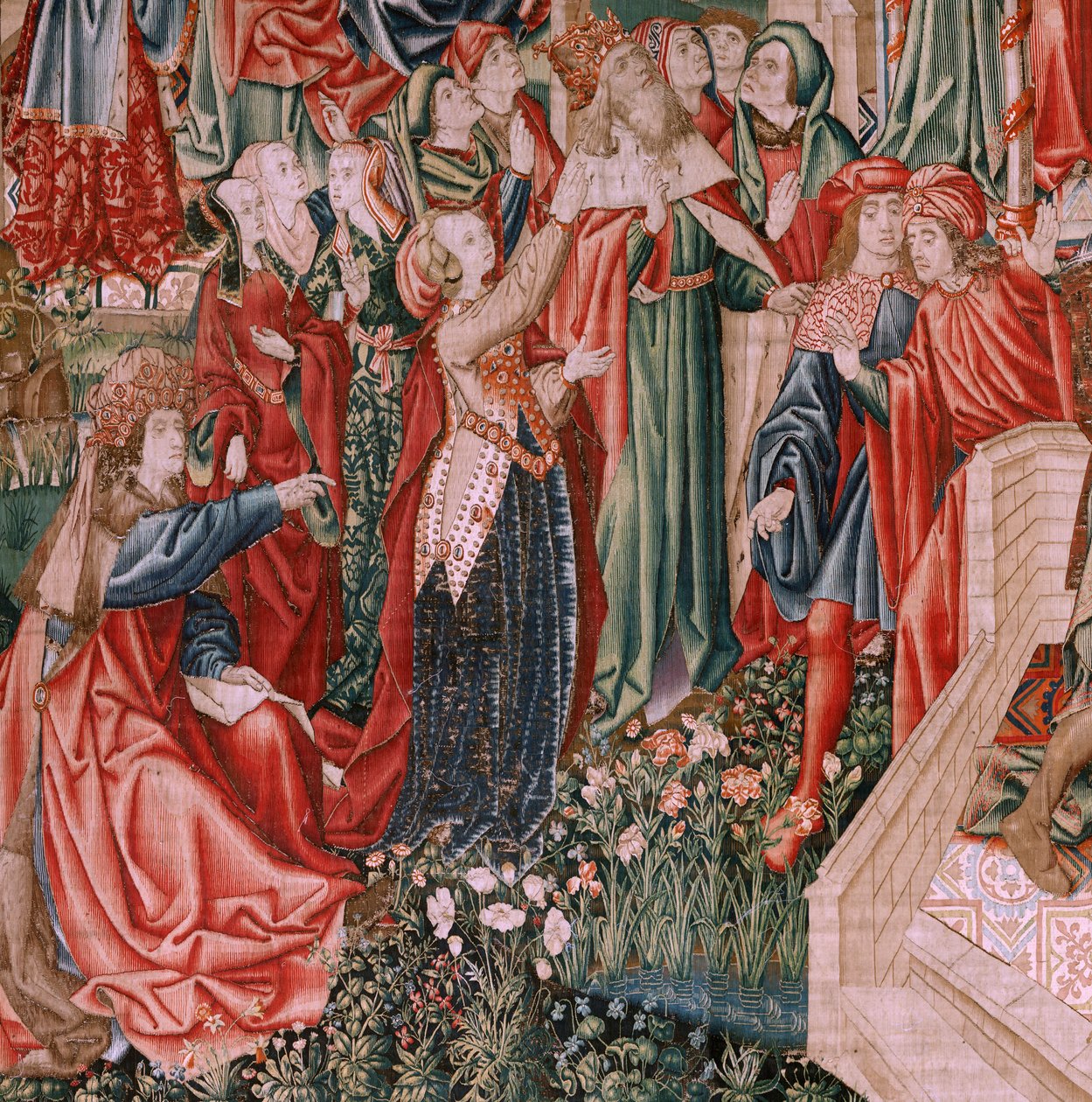 flamsk gobelin. Serien Menneskelig forløsning eller laster og dyder. Kristus Frelseren som et barn (Cristo Salvador como Niño). Femte gobelin i serien (anden af dem, der opbevares i Palencia). Bruxelles