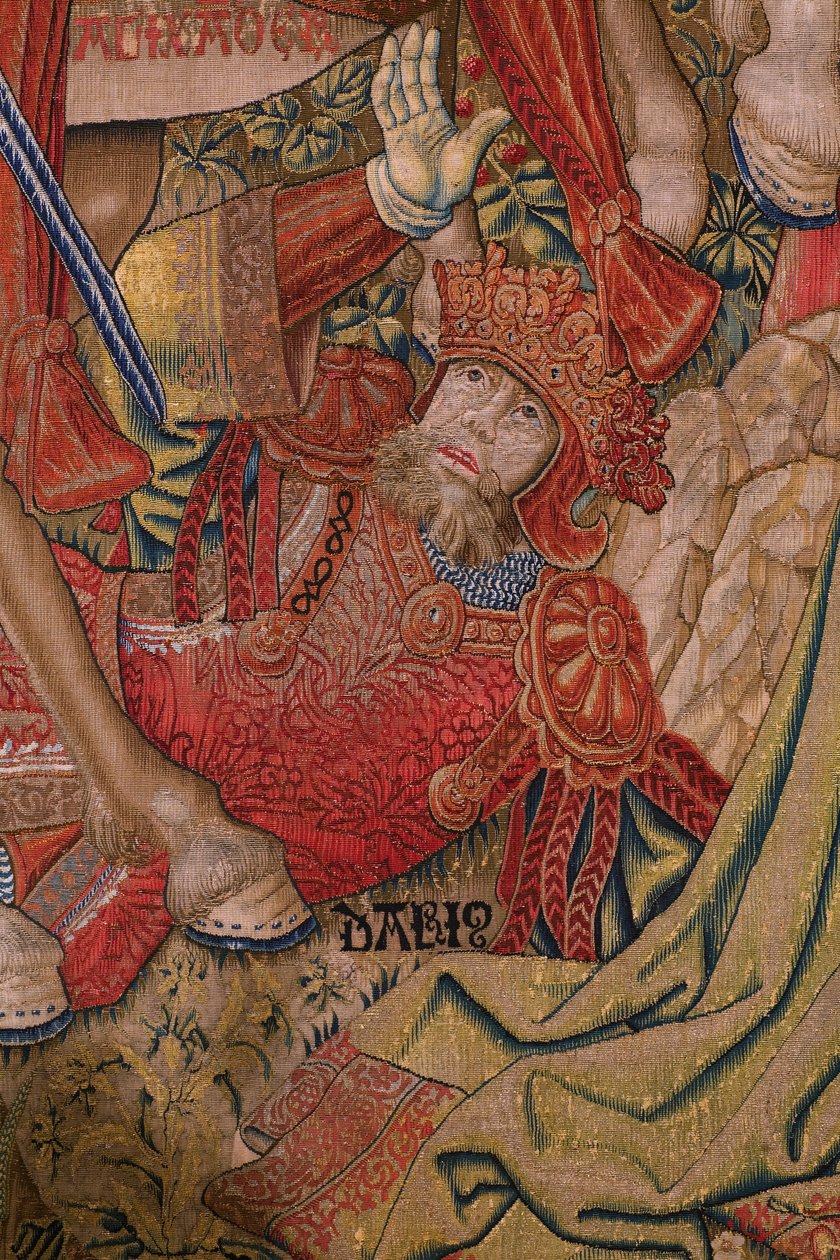 flamsk gobelin. Series Moralities: The Virtue of the Honores (De deugd van de Honores, The Virtue of honors). Ca 1520. Detalje af Flemish School