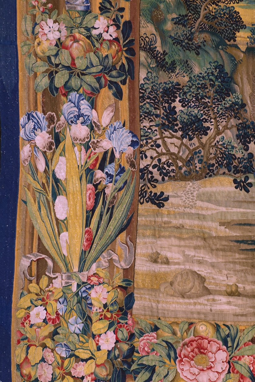 flamsk gobelin. Serie The Apocalypse: Saint Michael besejrer dragen. Atelier Willem Dermoyen, Bruxelles. Ca 1553-1555. Detalje. af Flemish School