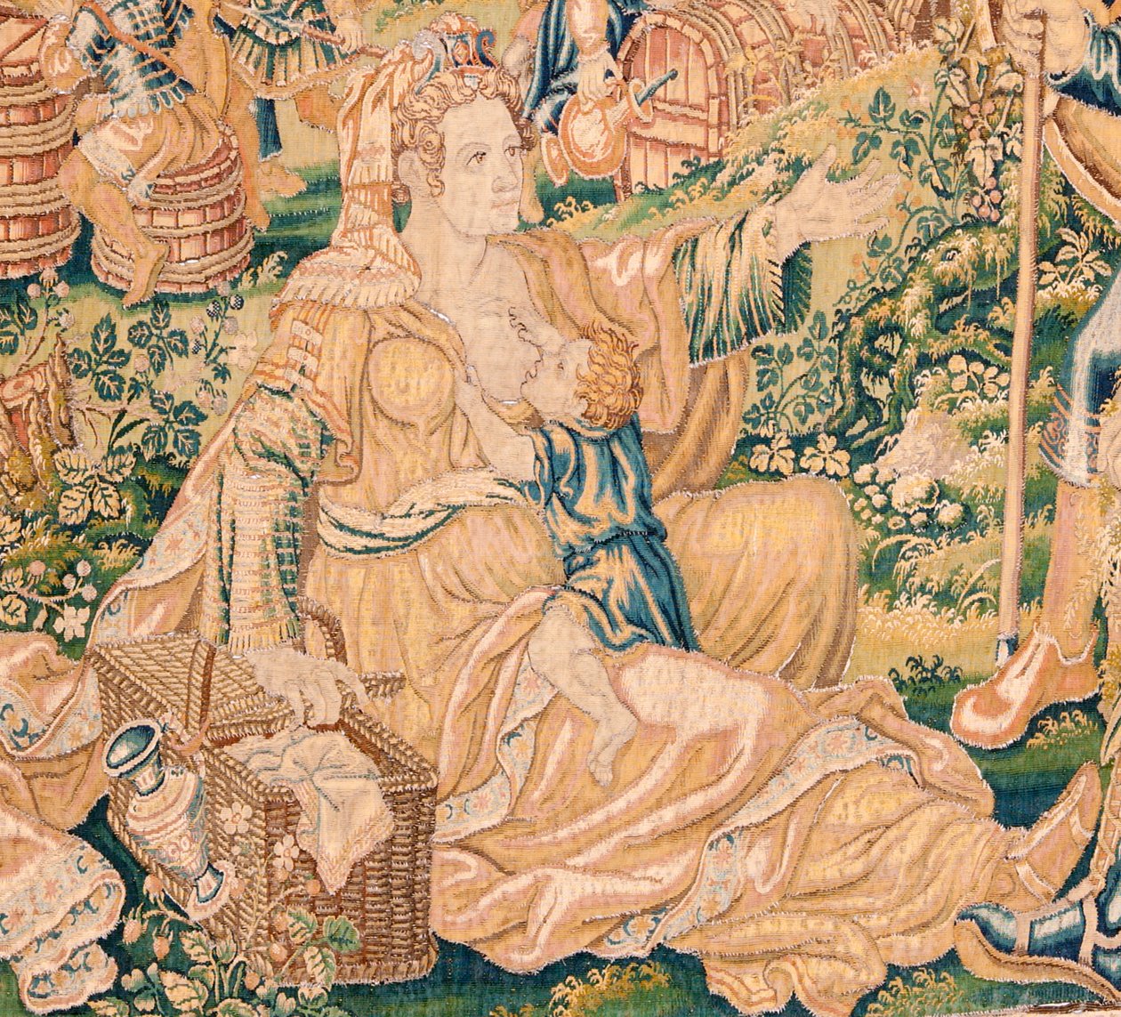 flamsk gobelin. Serien Judiths bog. Halshugningen af Holofernes (La decapitación de Holofernes). Syvende gobelin i serien. Fremstilling Holland, Bruxelles(?). Anden halvdel af 1500-tallet. Stof Uld. Beliggenhed Sankt Nikolaus kirke af Flemish School