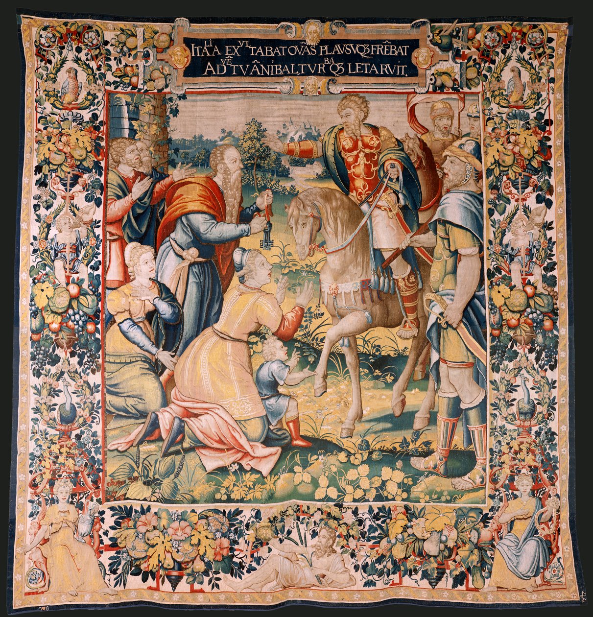 flamsk gobelin. Serien Hannibals historie. Hannibal i Italien (Aníbal en Italia). Tredje gobelin af de bevarede. Modeller Anonym mester i Holland. Bruxelles