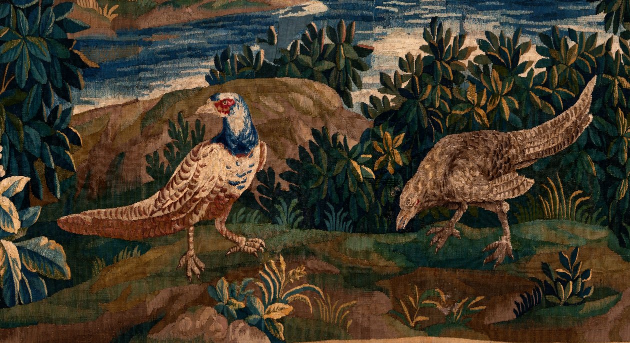 flamsk gobelin. Såkaldt Verdure (Landskab med vand, træer og fasaner). Atelier af Oudenaarde. 277x200 cm. Inv 00012. 1600-tallet. af Flemish School