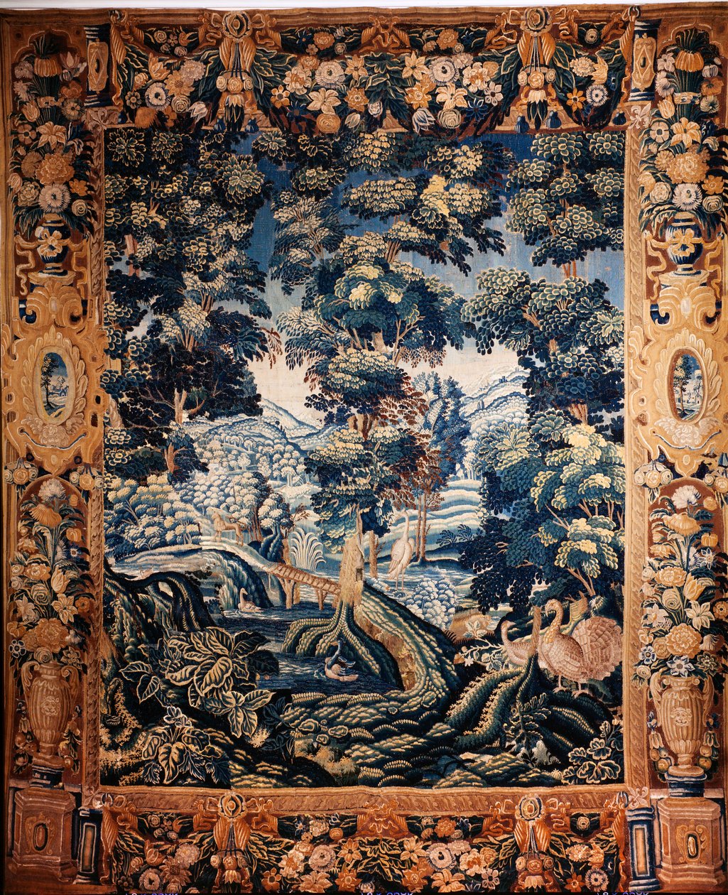 flamsk gobelin. Såkaldt verdure. Fremstilling af Oudenaarde. Privat samling. 1600-tallet (?). af Flemish School
