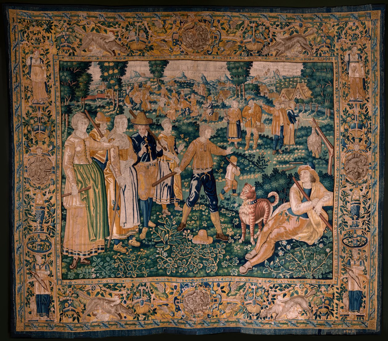 flamsk gobelin. Gåselegen. Atelier af Oudenaarde. 341x395 cm. Inv (83058)-7 / 0008. 1600-tallet. af Flemish School