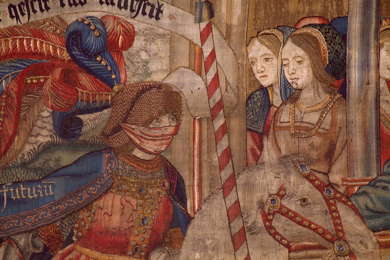 flamsk gobelin. Tidens triumf (De triomf van de Tijd, El triunfo del Tiempo). Uld og silke. 347x342 cm. Privat samling. Ca 1504. Detalje. af Flemish School
