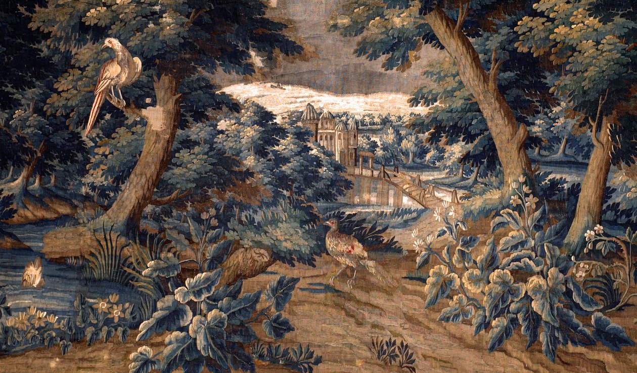 flamsk gobelin. udholde. Slut 17.-begyndelsen af ​​1700-tallet. Ejendom af kirken Sint-Walburgakerk Oudenaarde (Dekenij van de Sint-Walburga). Detalje. af Flemish School