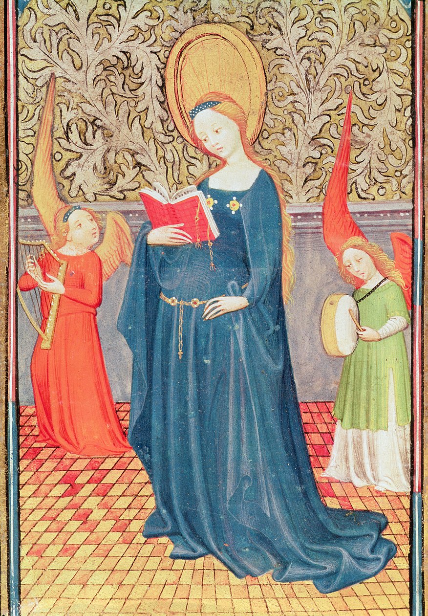 Fol.144v St. Cecilia, fra Don Duartes Timebog af Flemish School