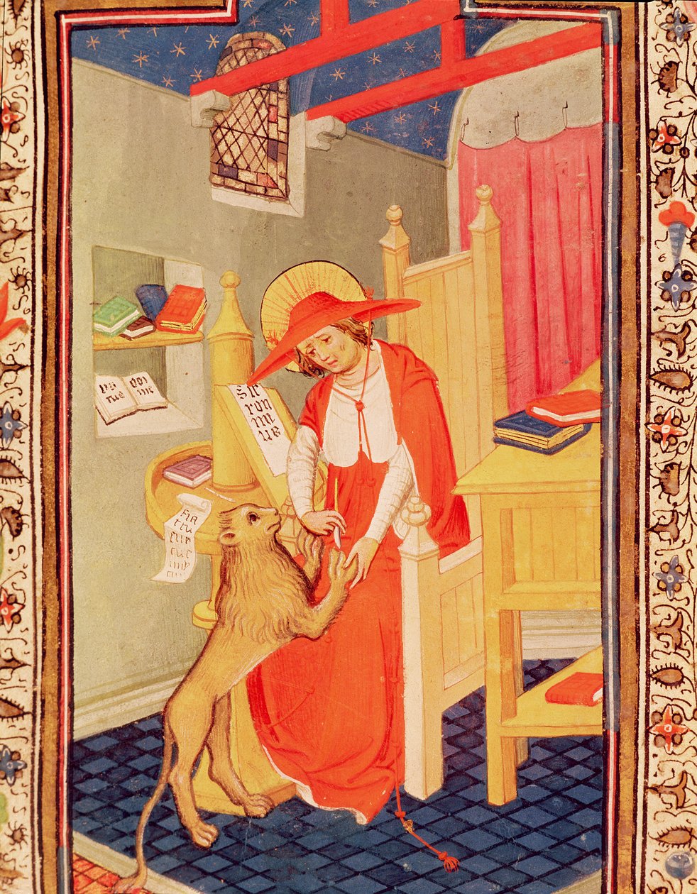 Fol.310v St. Jerome, fra Don Duartes timebog af Flemish School