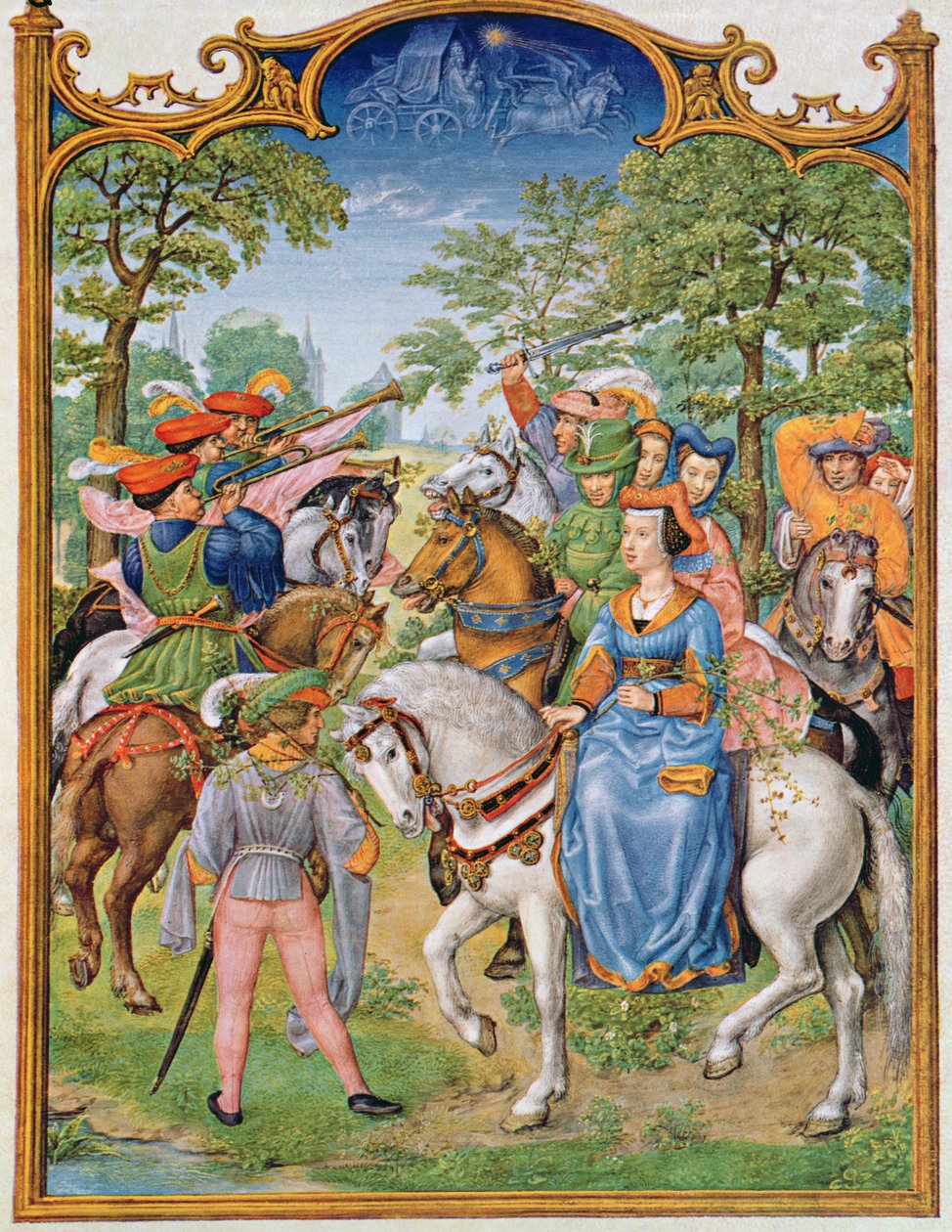 Fol 5v Maj måned: Træernes festival, fra Breviarium Grimani, ca. 1515 af Flemish School