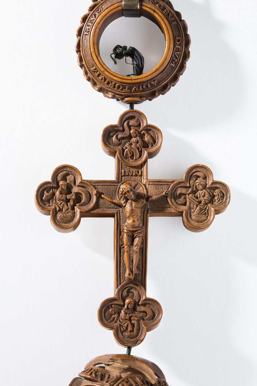 Henrik VIIIs rosenkrans, detalje af korset (buksbom) af Flemish School