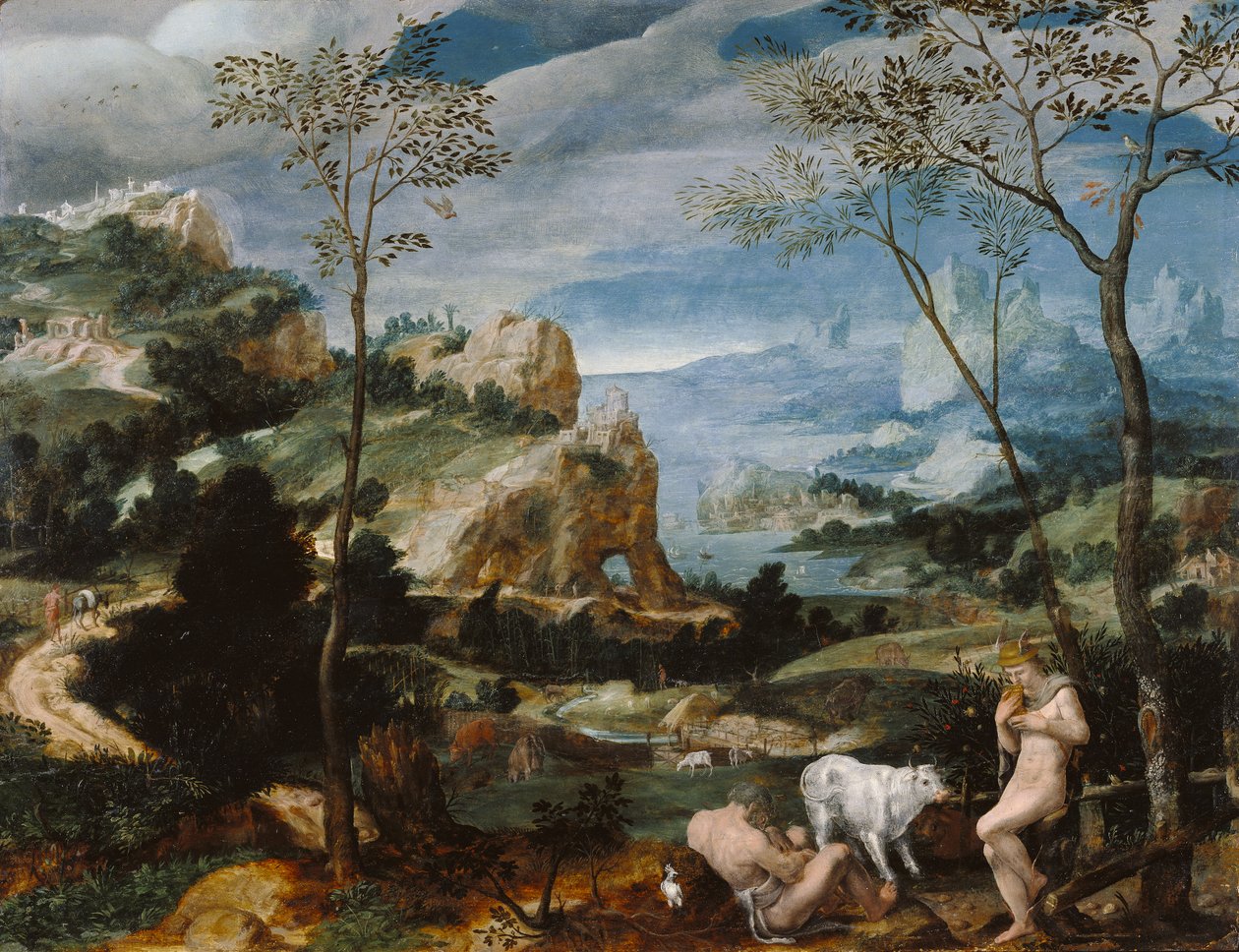 Landskab med Merkur og Argus, ca. 1570 af Flemish School