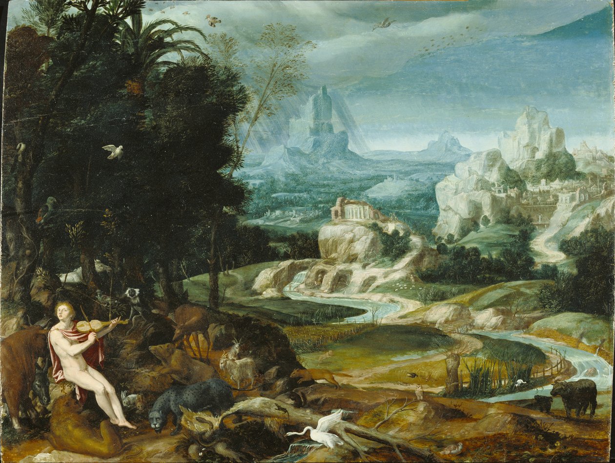 Landskab med Orpheus, c.1570 af Flemish School