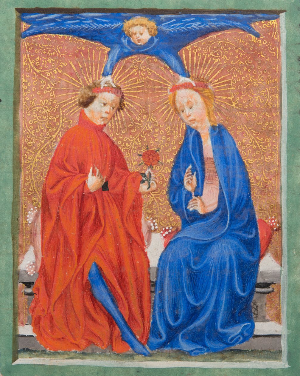 MS Gen1111 f.210 Saint Cecilia og Saint Valerian, illustration fra Legenda Aurea af Jacobus de Voragine, c.1405-10 af Flemish School