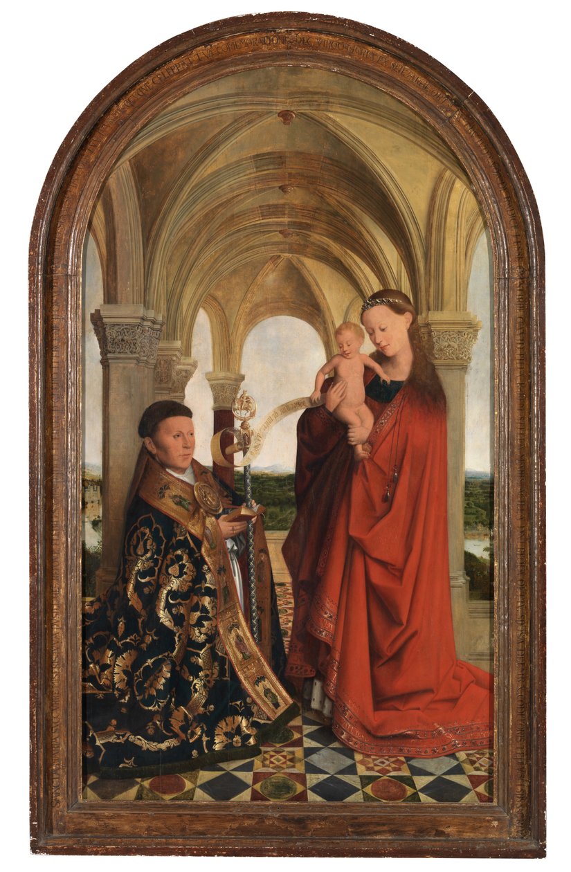 Madonna med Petrus Wijts (olie på panel) af Flemish School