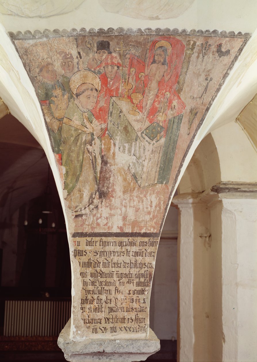 St. Gregory messe, vægmaleri fra krypten af Flemish School