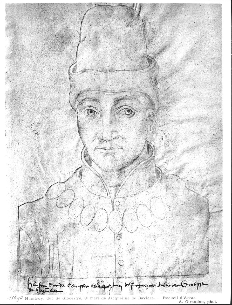 Ms 266 f.37 Portræt af Humphrey af England (1390-1447) hertug af Gloucester, fra 
