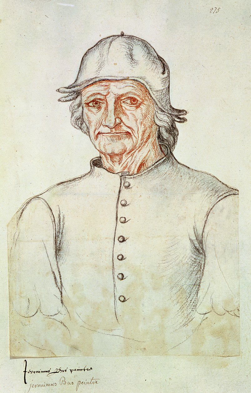 Ms 266 fol.275 Portræt af Hieronymus Bosch (145-1516) fra "Recueil d