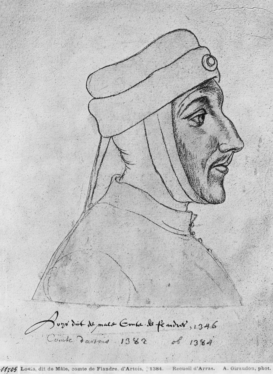 Ms 266 fol.54 Ludvig II af Flandern, også Ludvig III af Artois og Ludvig I af Palatine Bourgogne, kendt som Ludvig af Mænd, fra 