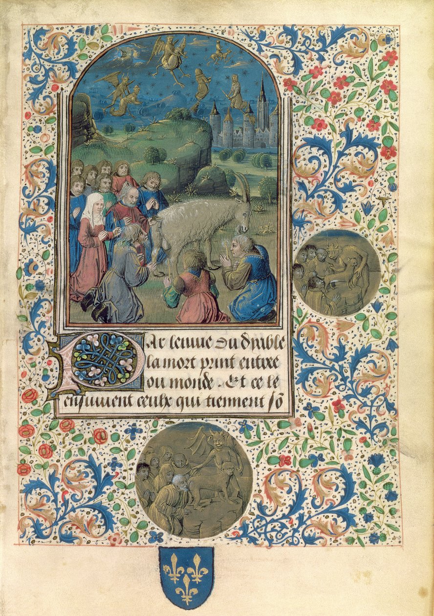 Fr 961 f.1 Hekse eller kættere, der tilbeder djævelen i form af en ged af Flemish School