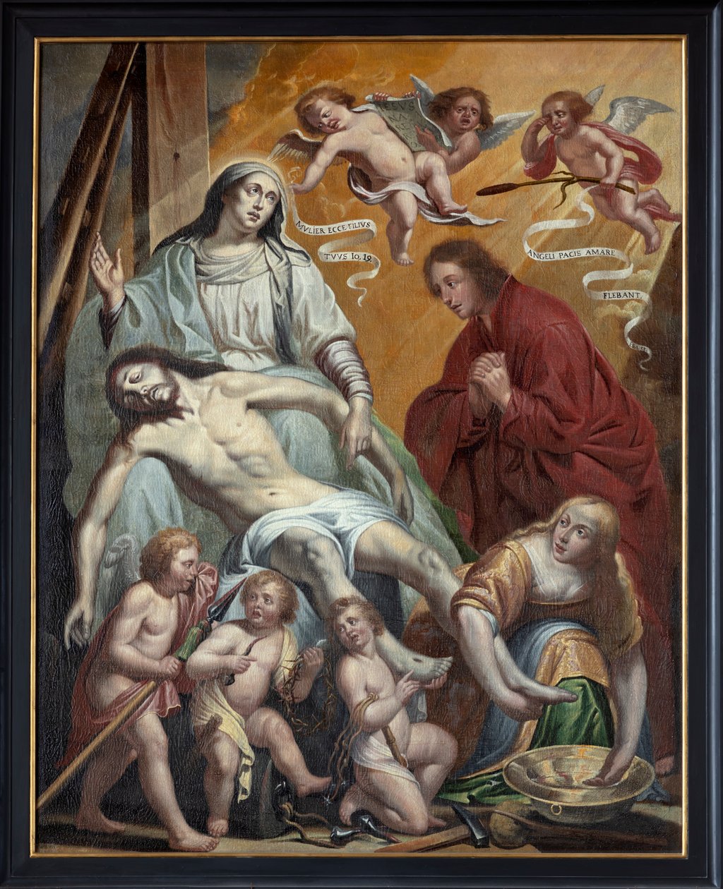 Maleri, Pietà, flamsk skole af Flemish School