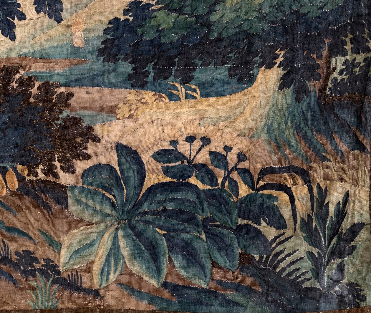 Sognekirke (Saint Walburga Kirke). Flamsk gobelin "Verdure". Oudenaarde. Slut 17.-begyndelsen af ​​1700-tallet. Ejendom af kirken Sint-Walburgakerk Oudenaarde. af Flemish School