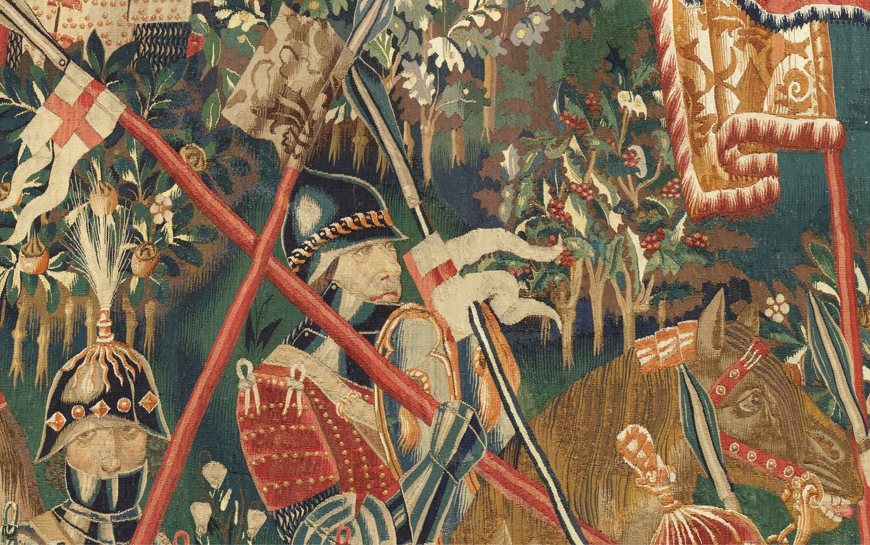 Sognemuseum for gobeliner (Parish Museum of Pastrana Tapestries). flamsk gobelin. Erobring af Tanger (overtagelse af Tanger, De inname van Tanger). Serie Erobringer af kong Alfonso I af Portugal. Tournai. Uld og silke af Flemish School