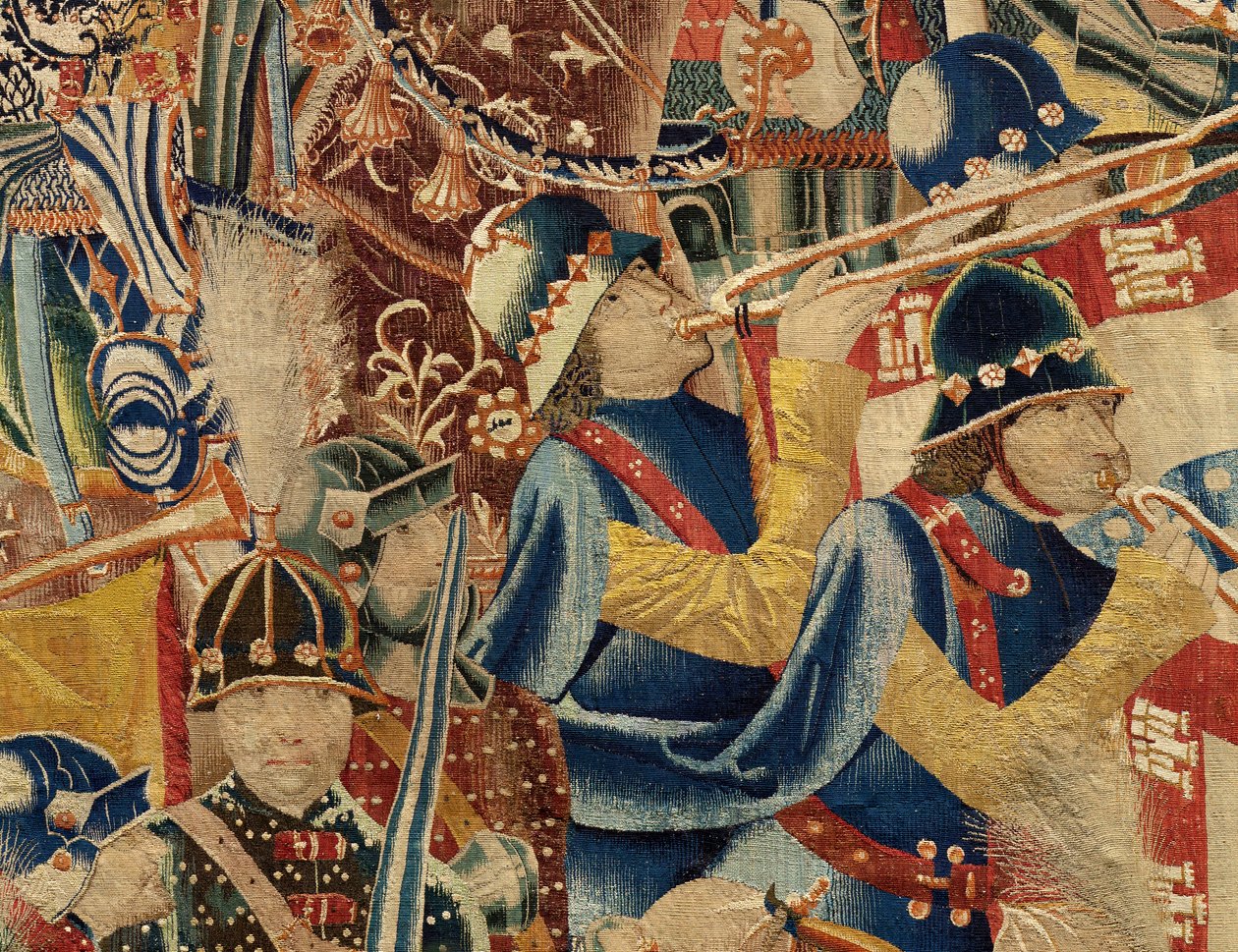 Sognemuseum for gobeliner (Parish Museum of Pastrana Tapestries). flamsk gobelin. Tag af Asilah (Take of Asilah, Assault on Asilah, De inname van Arzila). Serie Erobringer af kong Alfonso I af Portugal. Tournai. af Flemish School
