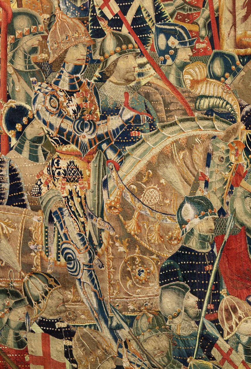 Sognemuseum for gobeliner (Parish Museum of Pastrana Tapestries). flamsk gobelin. Omringning af Asilah (Belejringen af ​​Asilah, De omsingeling van Arzila). Serie Erobringer af kong Alfonso I af Portugal. Tournai. af Flemish School