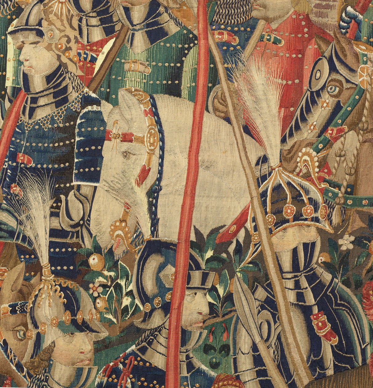 Sognemuseum for gobeliner (Parish Museum of Pastrana Tapestries). flamsk gobelin. Erobring af Tanger (overtagelse af Tanger, De inname van Tanger). Serie Erobringer af kong Alfonso I af Portugal. Tournai. Uld og silke af Flemish School