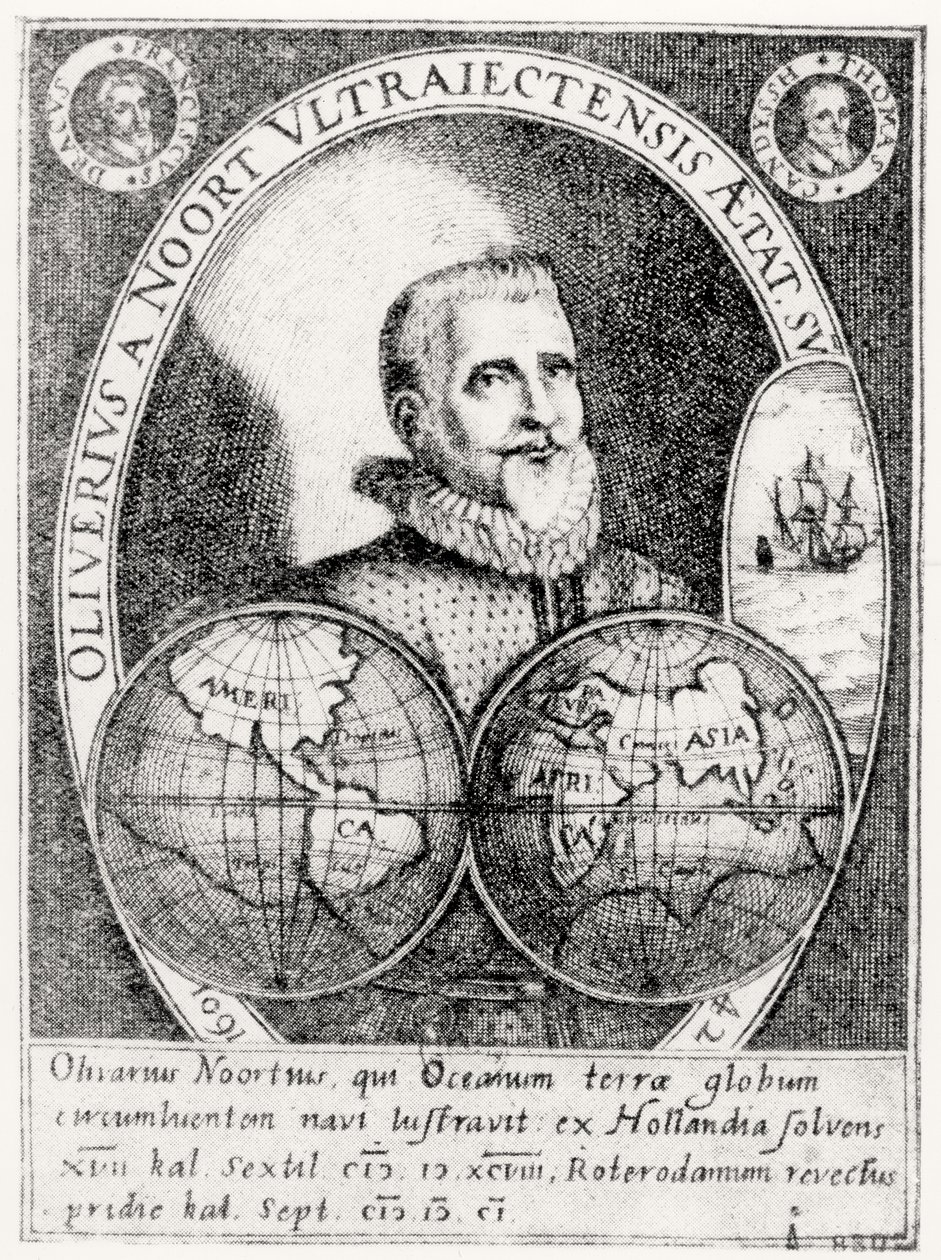 Portræt af Oliver Noort (1558-1627) i en alder af 42 af Flemish School