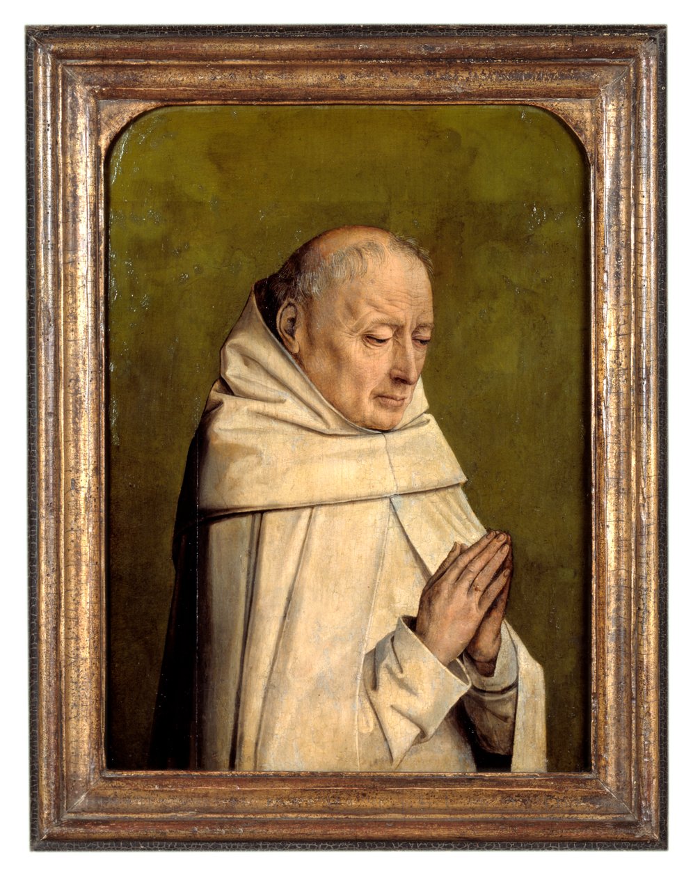 Portræt af en munk (olie på panel) af Flemish School