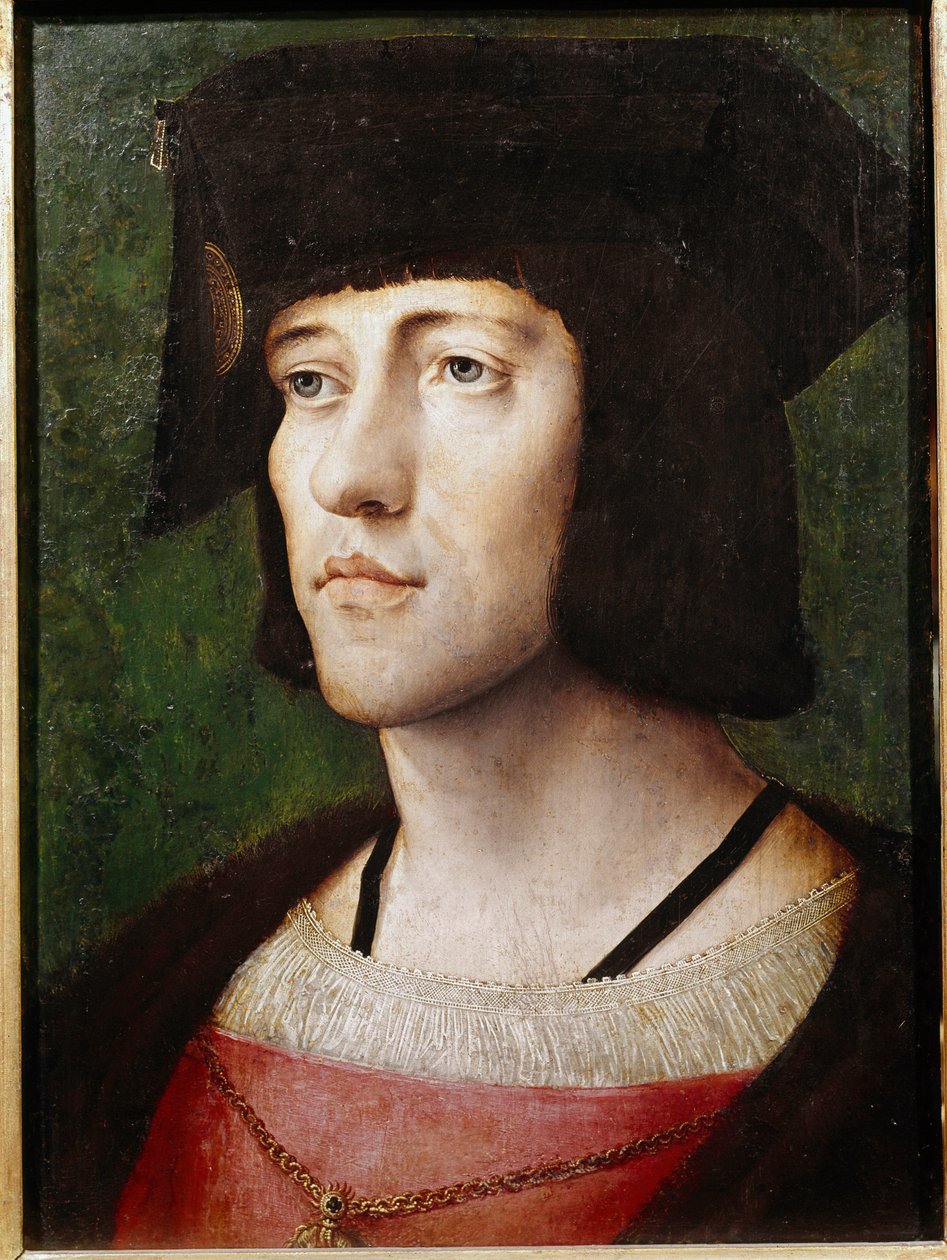 Portræt af en ridder af Guldskindsordenen Maleri af den flamske skole i det 15. eller 16. århundrede. Lissabon, museum for antikke kunst af Flemish School