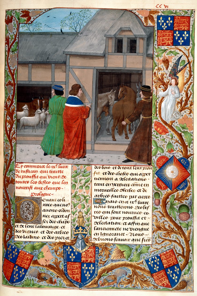 Kongelig 14 E. VI, f.215, Forfatter med heste og får, fra 