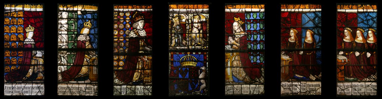 Royal Family of Edward IV in situ, ca. 1480 (farvet glas) af Flemish School