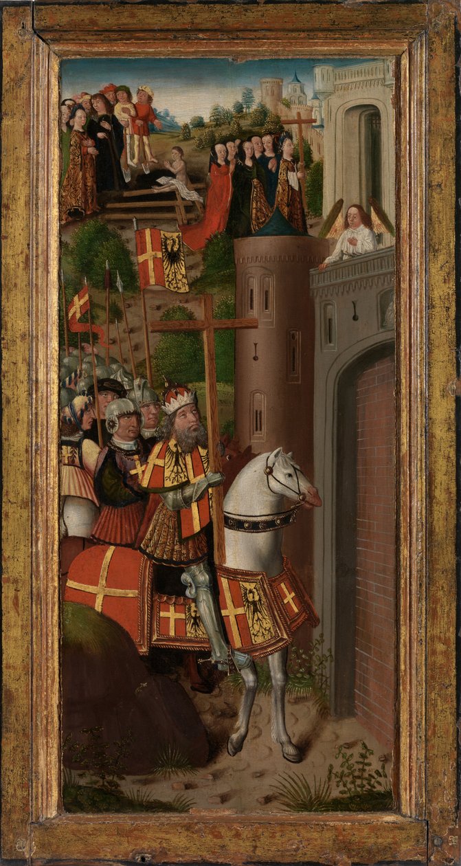 Scener fra legenden om det hellige kors (olie på panel) af Flemish School