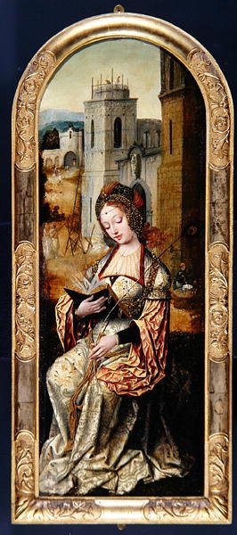 St. Barbara, begyndelsen af det 16. århundrede (olie på panel) af Flemish School