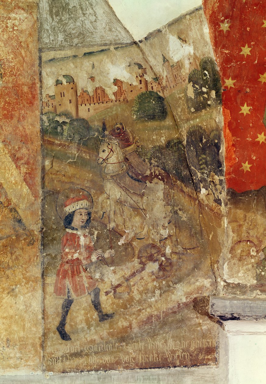 St. Guido, vægmaleri fra krypten, ca. 1480-1540 af Flemish School