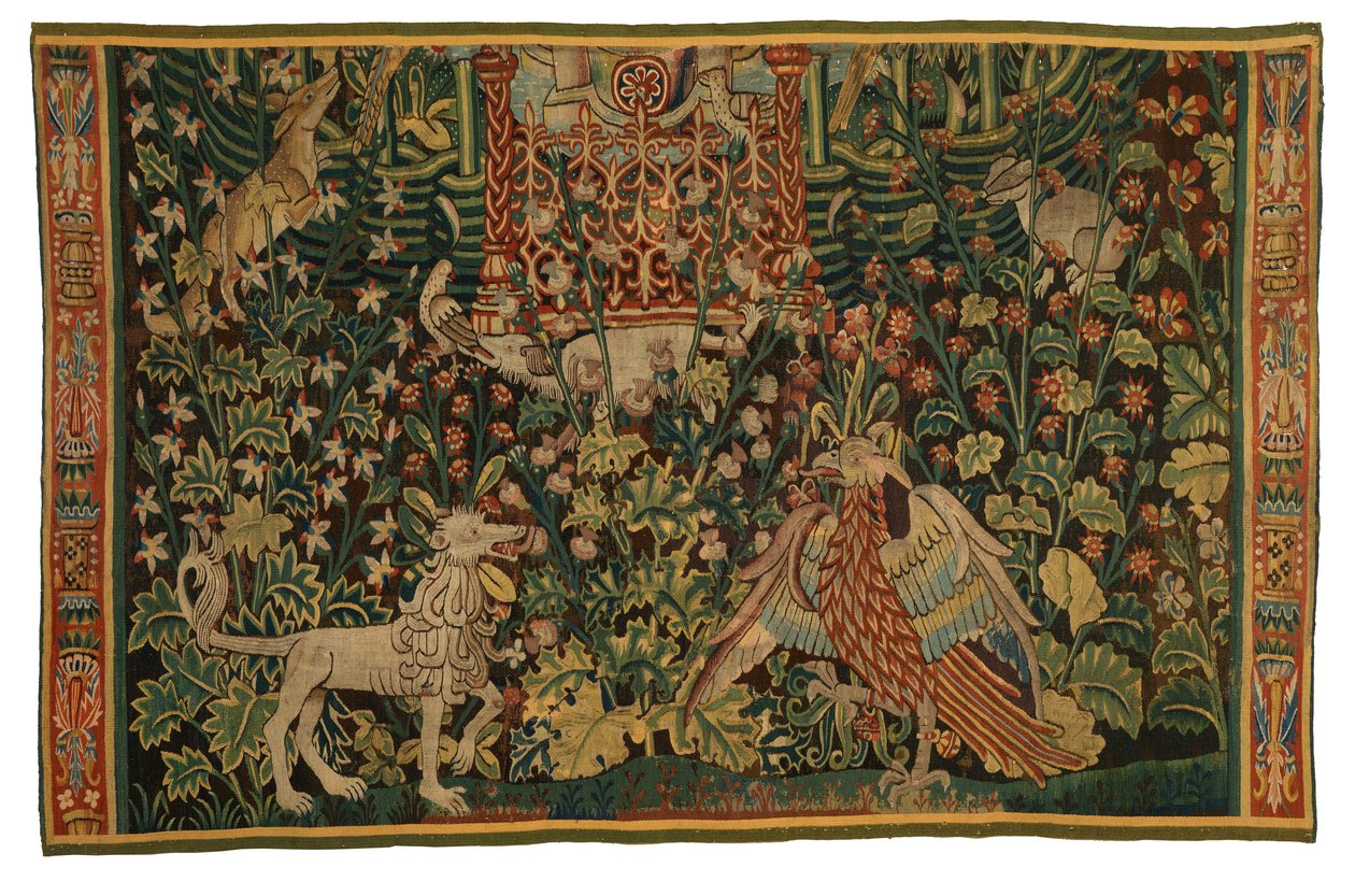 Tapet, Park au Cerfs fragment, lavet ca. 1500-25 (uld) af Flemish School