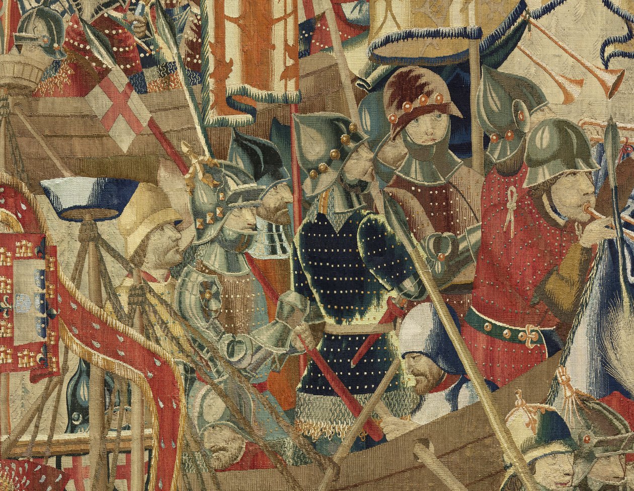 Gobelin, der viser erobringerne af kong Alfonso V af Portugal af Flemish School