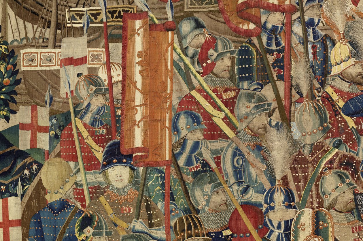 Gobelin, der viser erobringerne af kong Alfonso V af Portugal af Flemish School