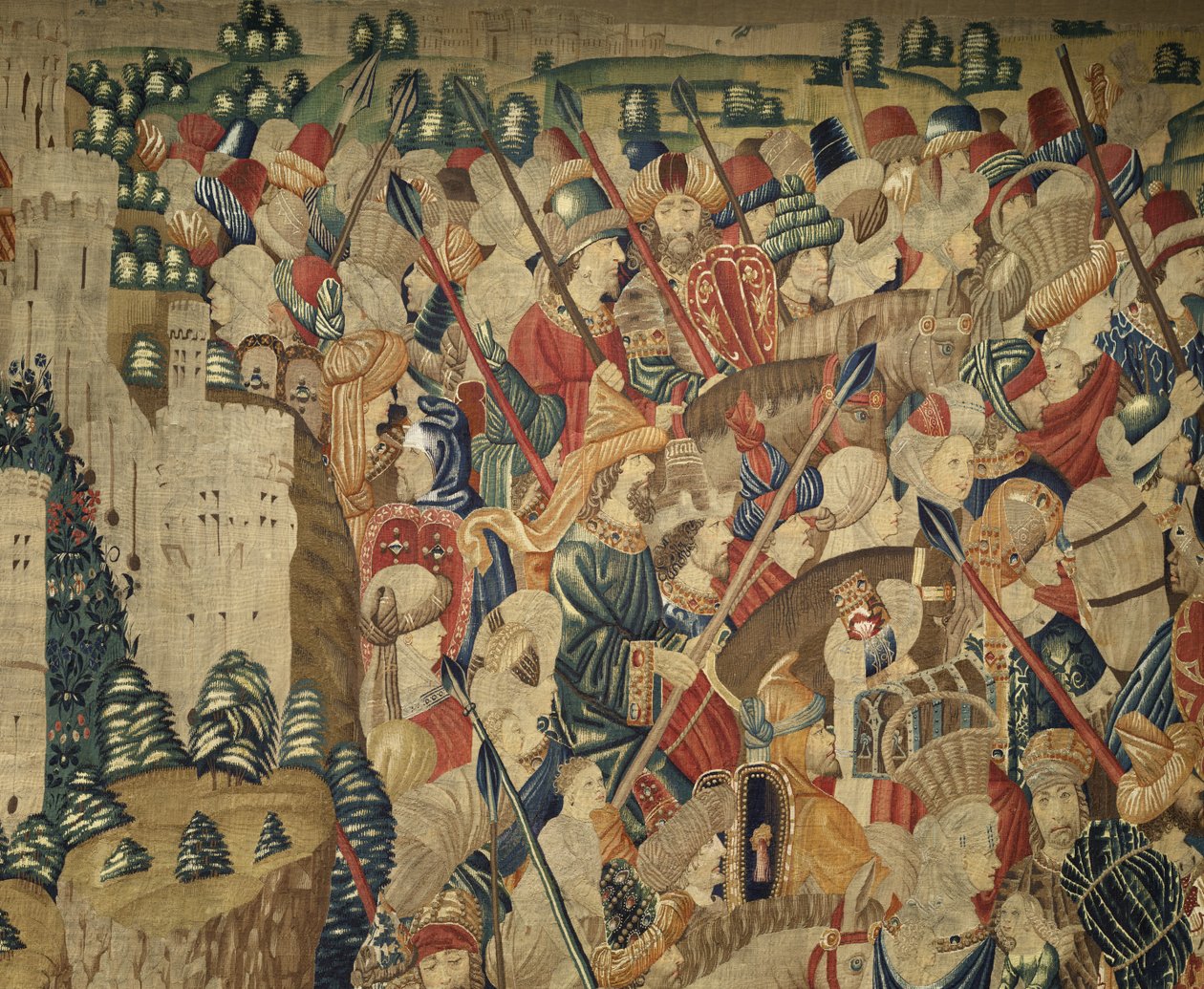 Gobelin, der viser erobringerne af kong Alfonso V af Portugal af Flemish School