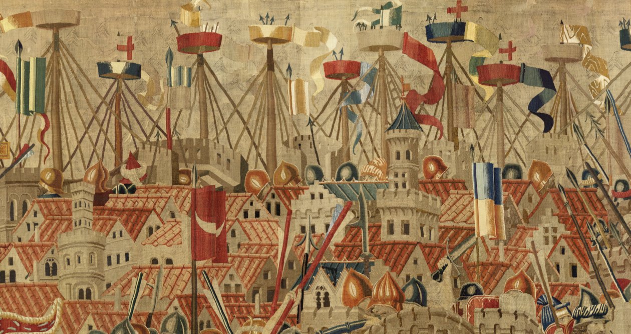 Gobelin, der viser erobringerne af kong Alfonso V af Portugal af Flemish School