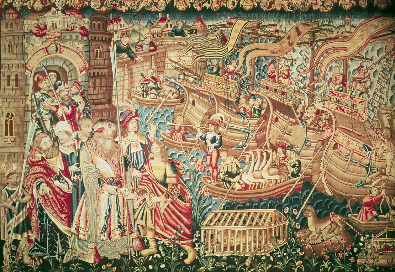 Ankomsten af Vasco da Gama (ca. 1469-1524) i Calcutta, 20. maj 1498 af Flemish School