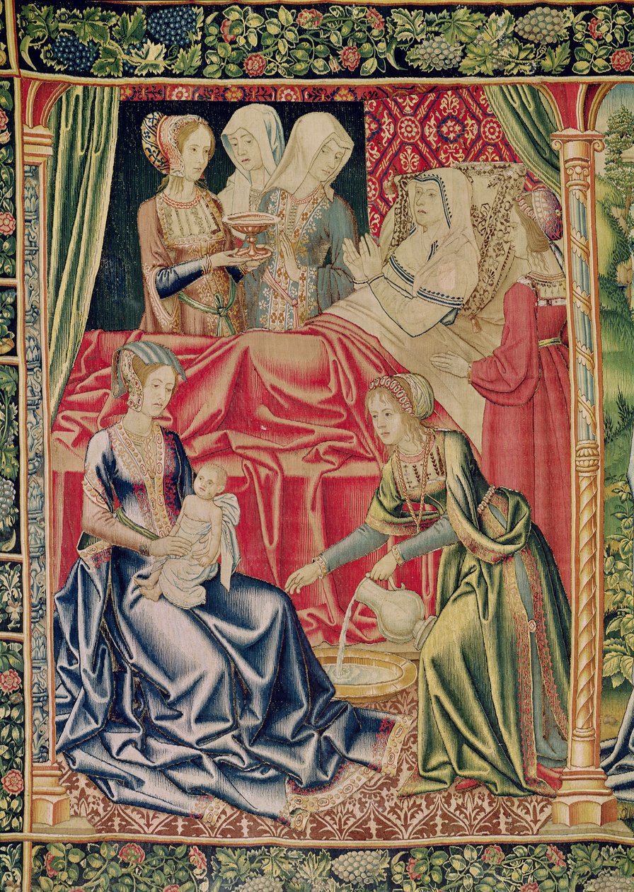 Jomfruens fødsel, Bruxelles Workshop, ca. 1510 af Flemish School
