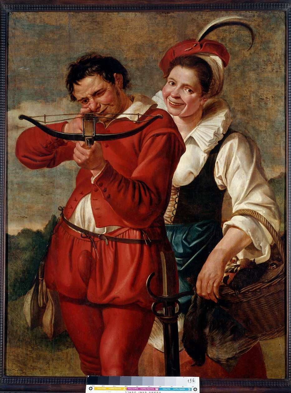 Armbrøsten og hans Hustru Maleriet af Mesteren De Harlem (Frans Hals?) (efter 1610). 17. århundrede. Prag, Nationalgalleriet af Flemish School